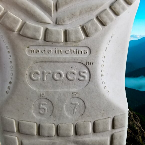 Crocs Men's 5 Women's 7 White Slip On Comfort Sandals Shoes 12436 - Picture 8 of 8